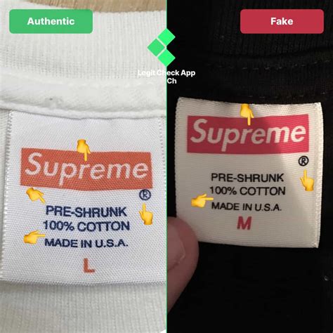 real supreme washing tag.